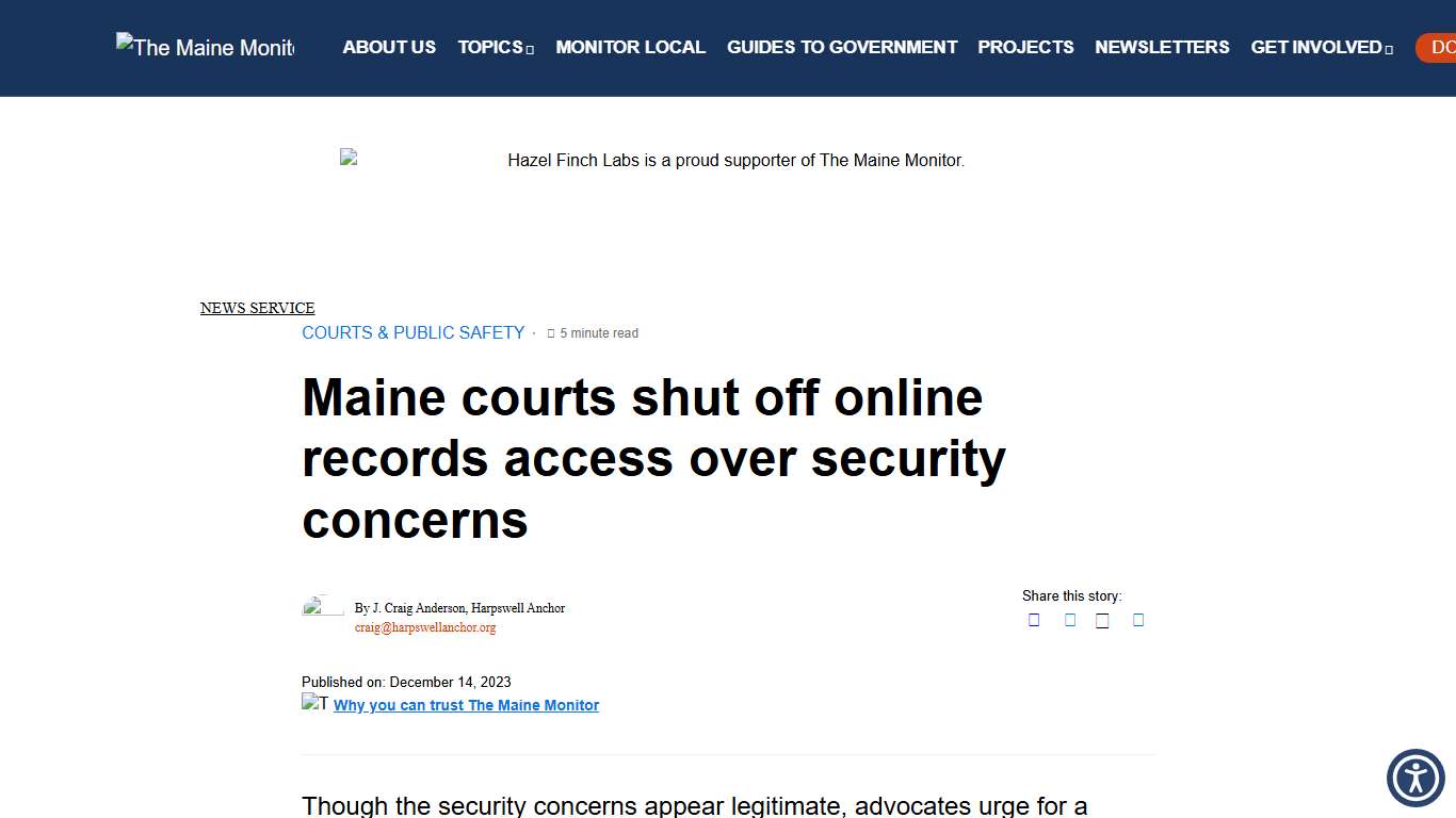 Maine courts shut off online records access over security concerns